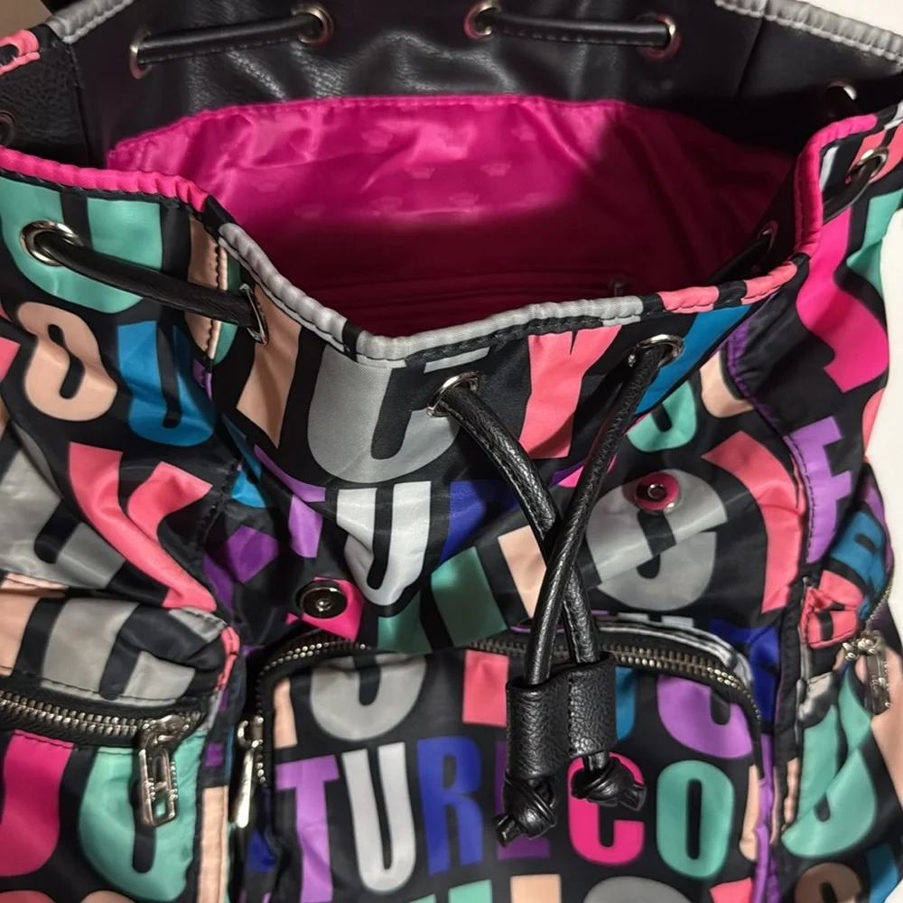 Juicy Couture colorful letter signature print backpack bag - Picture 4 of 11